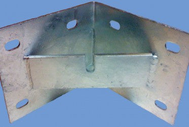 Chain Corner with Slotted Gusset - 1/8" Plate - 3/8" Holes