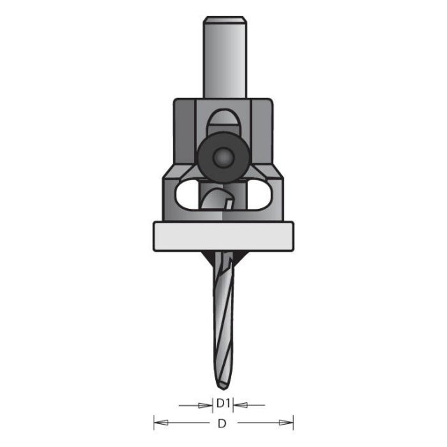 "Ipe Eater" 3/8" Countersink with 1/8" Pilot Hole and Depth Stop Assembly