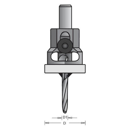 "Ipe Eater" 3/8" Countersink with 1/8" Pilot Hole and Depth Stop Assembly