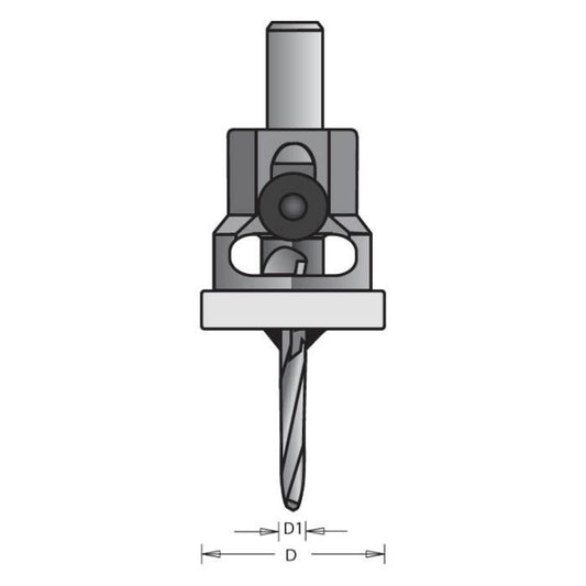 "Ipe Eater" 3/8" Countersink with 1/8" Pilot Hole and Depth Stop Assembly